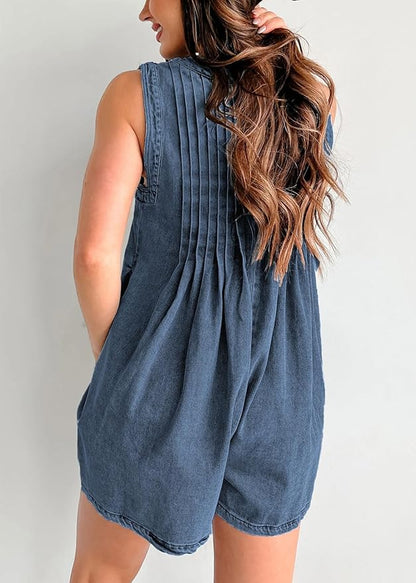Combinaison en Jean Femme Sans Manches