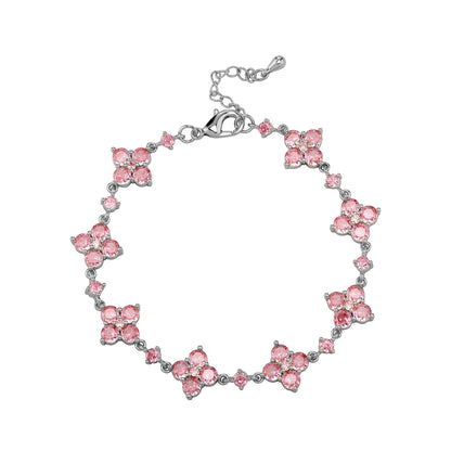Bracelet fleur zircon éclat raffiné