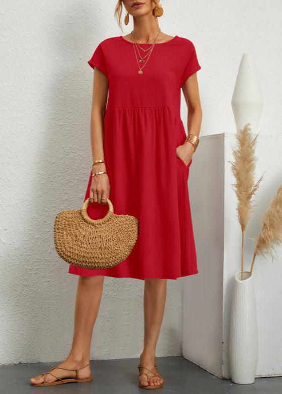Robe d’Été Femme à Manches Courtes