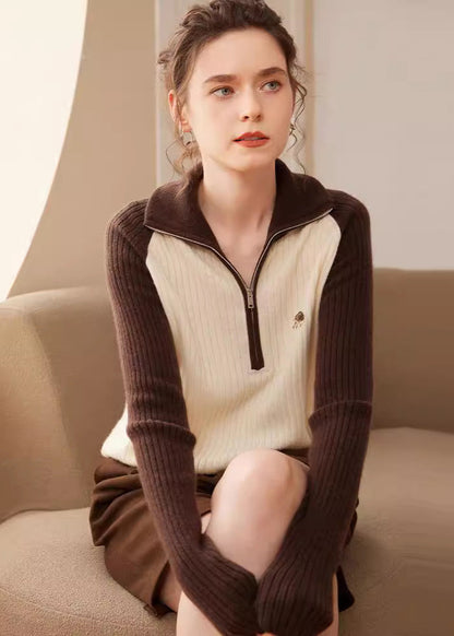 Pull cachemire raffiné manches longues