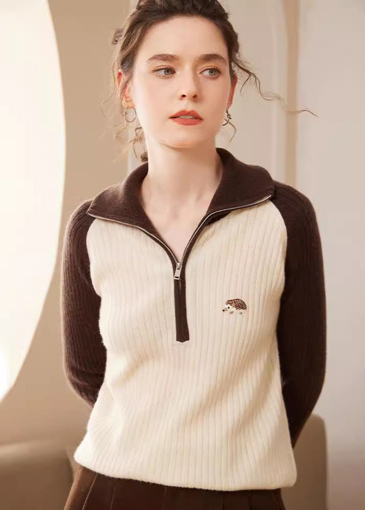 Pull cachemire raffiné manches longues