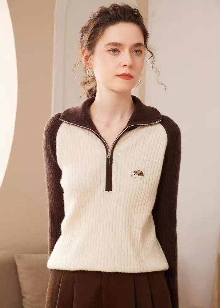 Pull cachemire raffiné manches longues