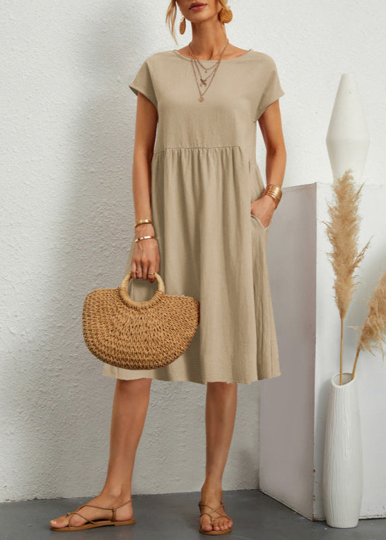 Robe d’Été Femme à Manches Courtes