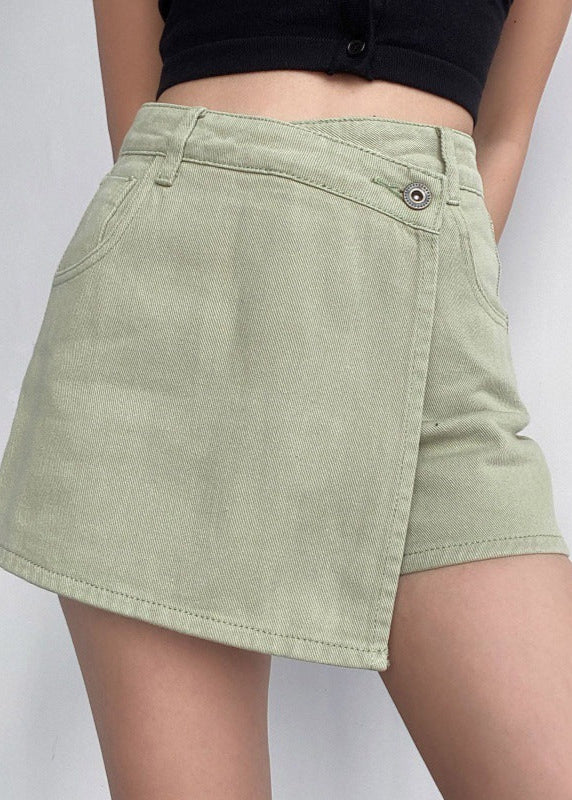 Jupe denim asymétrique anti-éclaircissements
