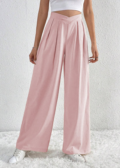 Pantalon large plissé femme été