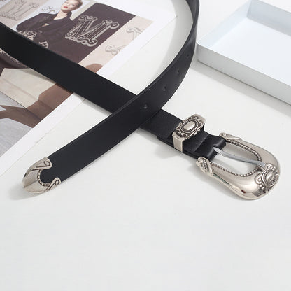 Ceinture large élégante à motif gravé