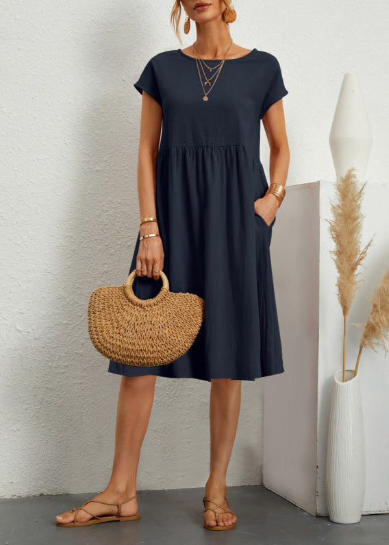Robe d’Été Femme à Manches Courtes