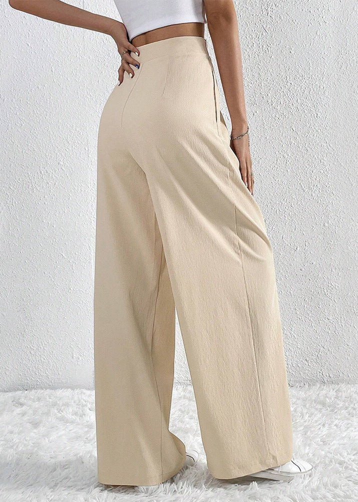 Pantalon large plissé femme été