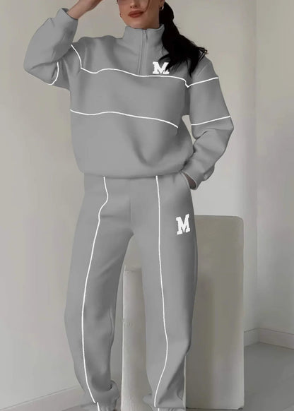 Ensemble sweat décontracté à rayures