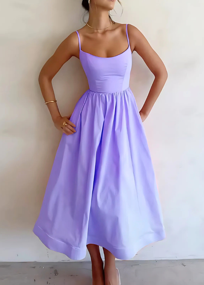 Robe longue élégante à bretelles