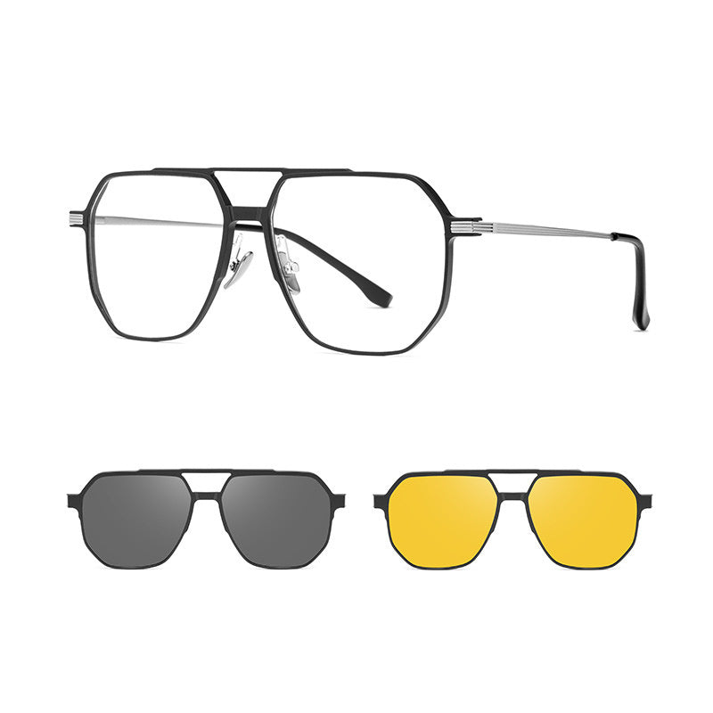 Lunettes retro carrées titane aluminium