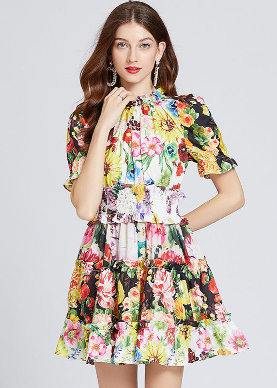 Robe Courte Femme Imprimé Fleuri