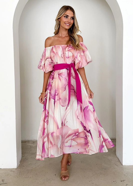 Robe longue fleurie élégance estivale