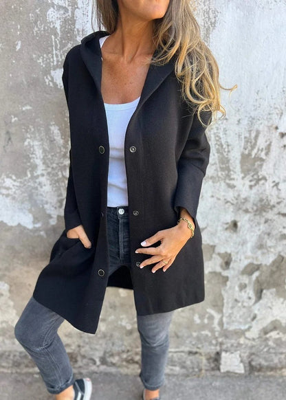 Cardigan Décontracté à Capuche Femme