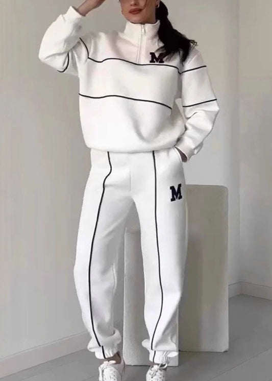 Ensemble sweat décontracté à rayures