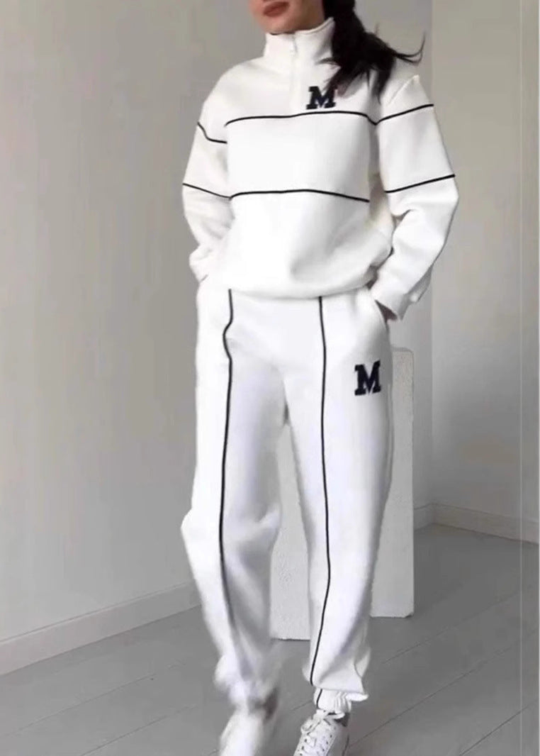 Ensemble sweat décontracté à rayures