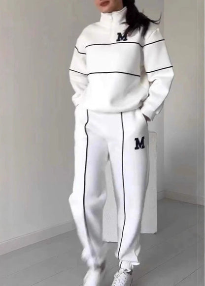 Ensemble sweat décontracté à rayures