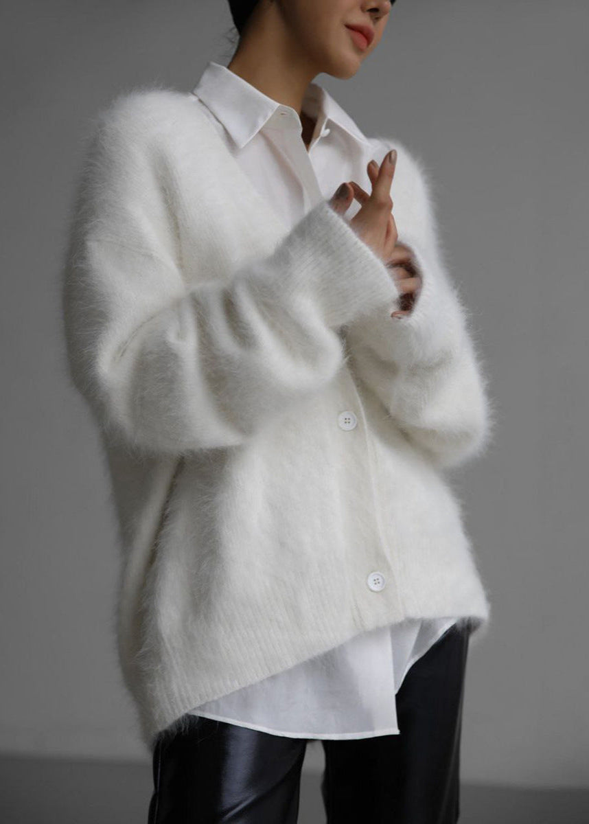 Gilet long col V boutonné femme