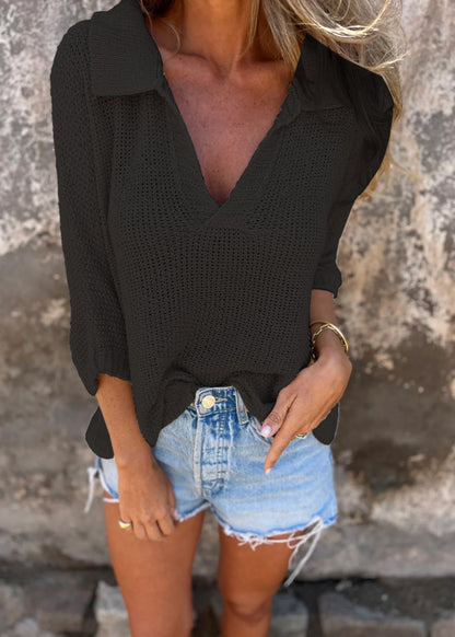 Pull Femme Col Châle Coton Stretch