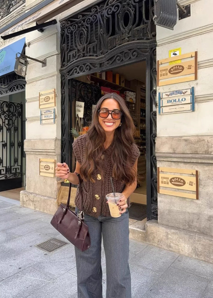 Gilet sans manches maille épaisse