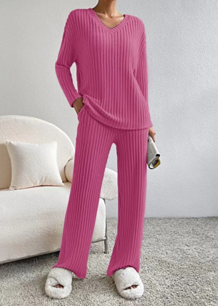 Ensemble satiné V-cou fluide