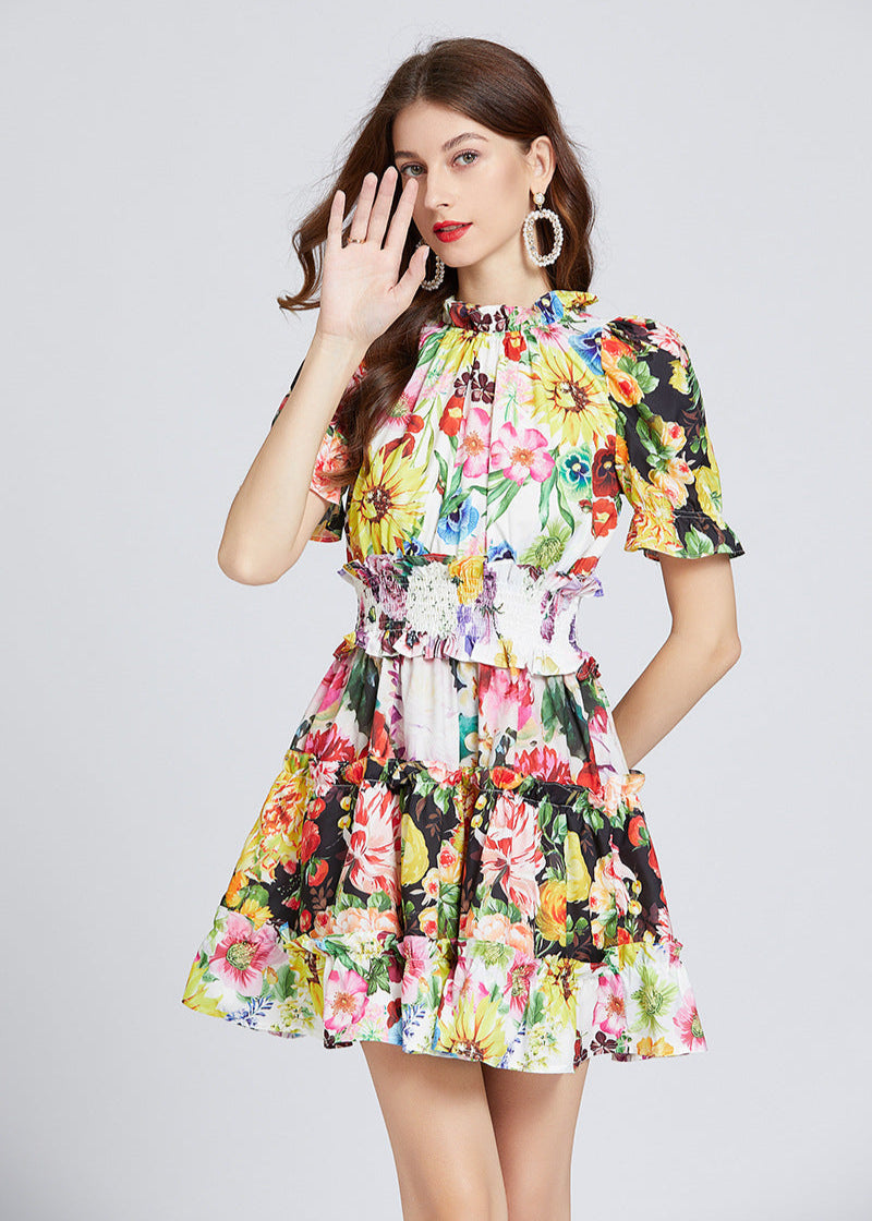 Robe Courte Femme Imprimé Fleuri