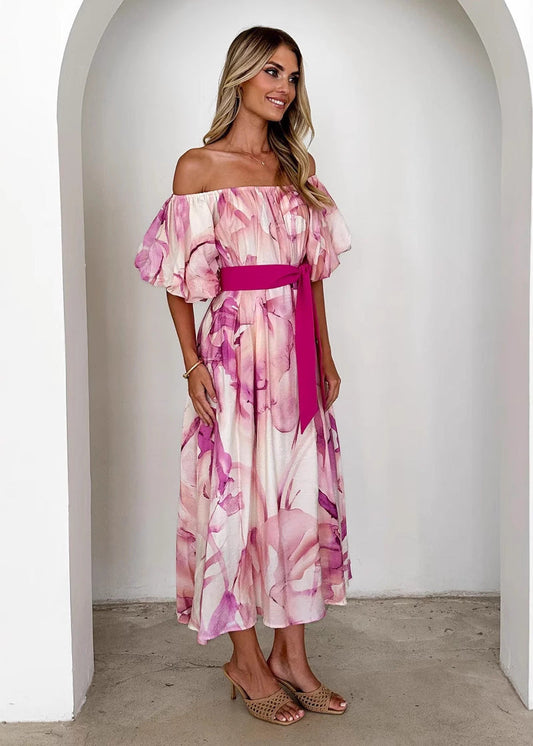Robe longue fleurie élégance estivale