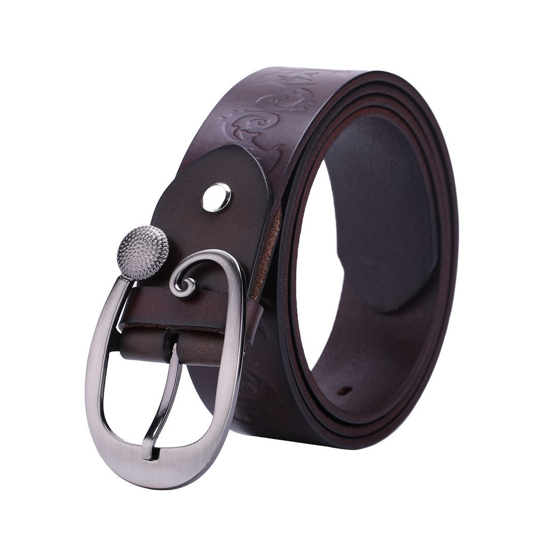 Ceinture fine cuir embossé élégant