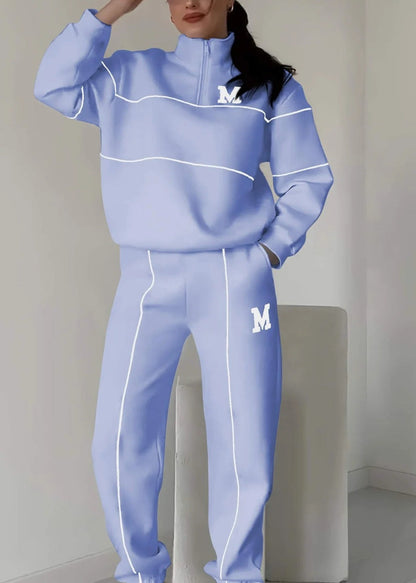 Ensemble sweat décontracté à rayures