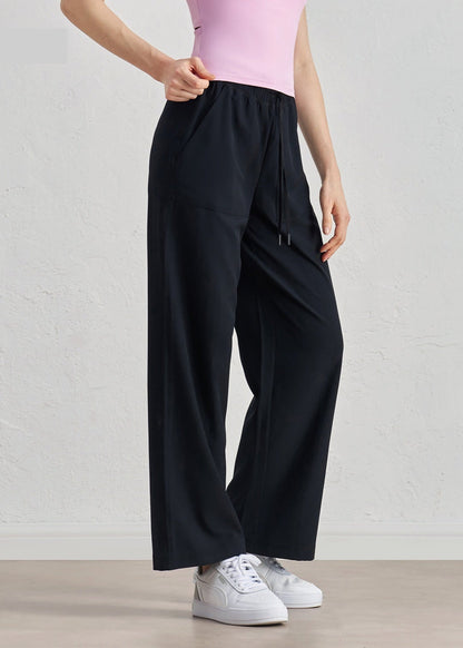 Pantalon ample taille haute à cordon